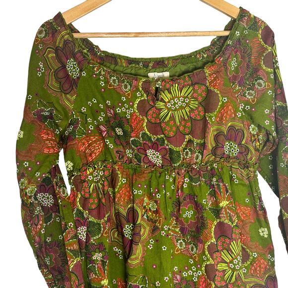 Lands End Kids 10+ Girls Bramwolle Green long sleeve Pheasant dress - Picture 4 of 5